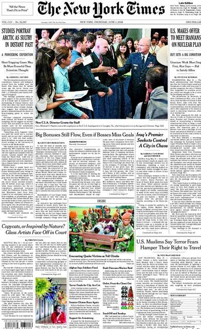 new york times front page today. But today, on the front page