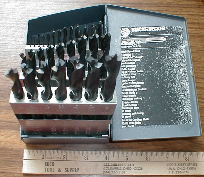 29 PIECE NEW Black & Decker H.S. USA MADE BULLET STYLE Pilot Point DRILL BIT SET eBay
