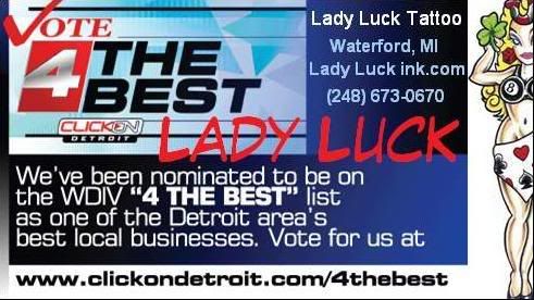 Lady Luck Tattoo won The Best of Detroit on CitySearch 2007!