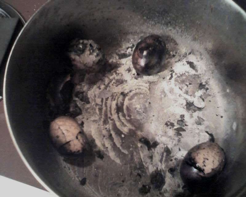burned eggs
