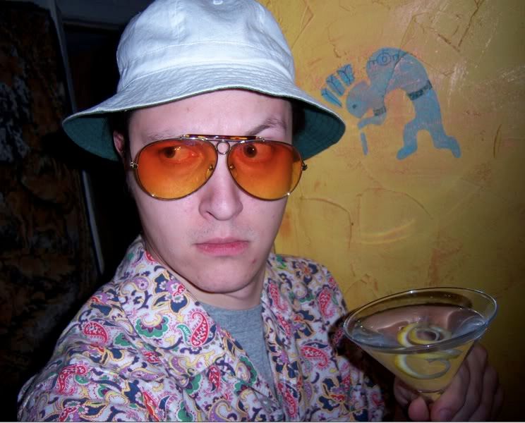 Dr. Gonzo imbibes, as played by Micah A. Hanks