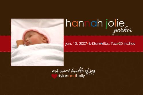 colorful birth announcement