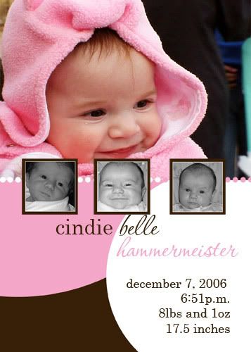 girl birth announcement, custom design