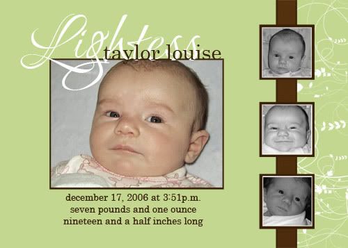 girl birth announcement, custom design