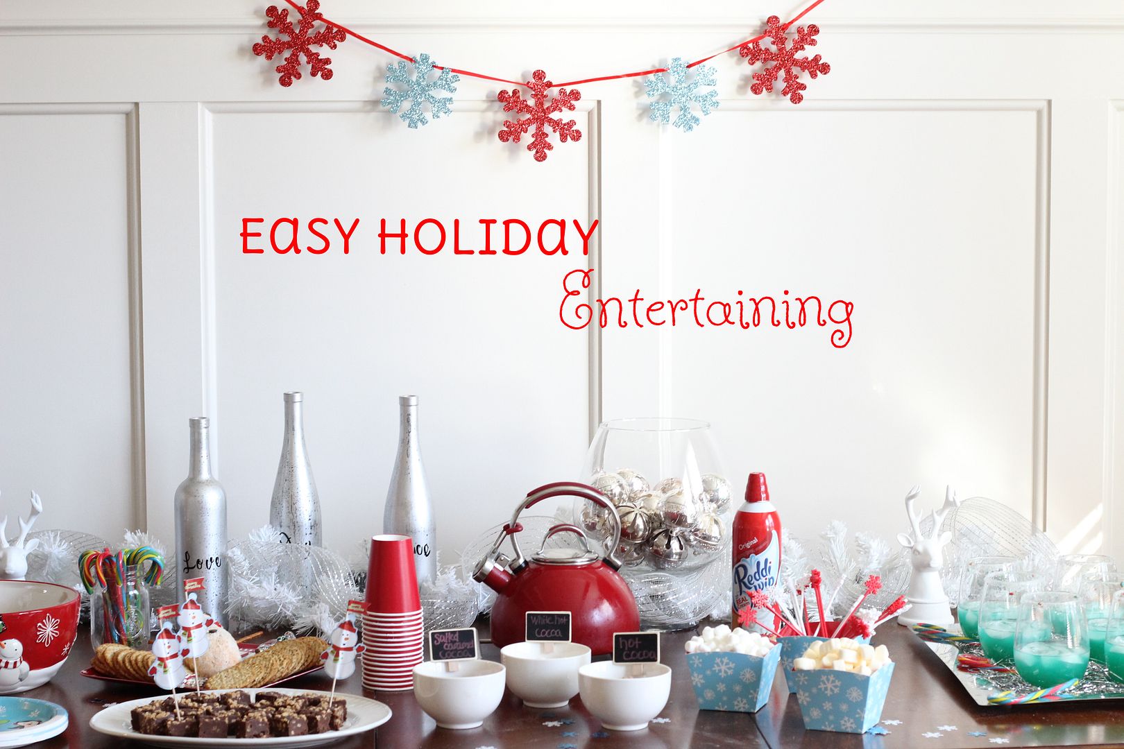 Easy Holiday Entertaining, Hot cocoa bar via Stilettos and Diapers