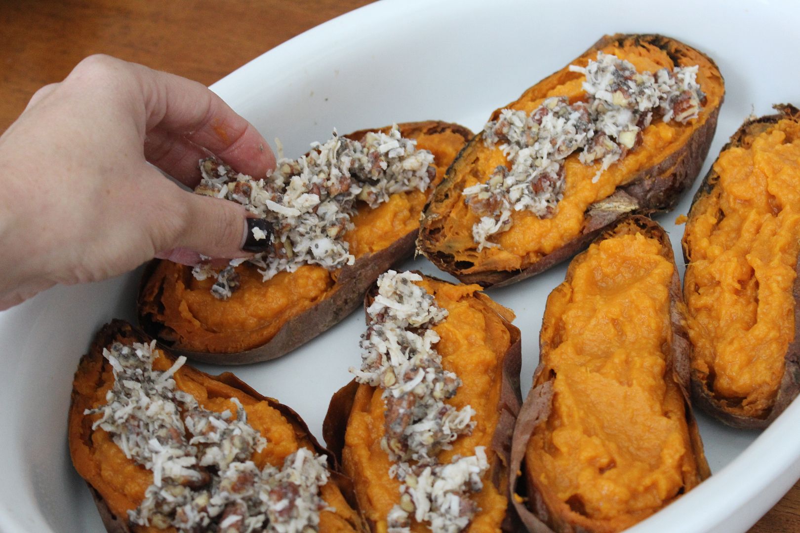 Twice Baked Sweet Potatoes: Paleo, gluten free, sugar free.