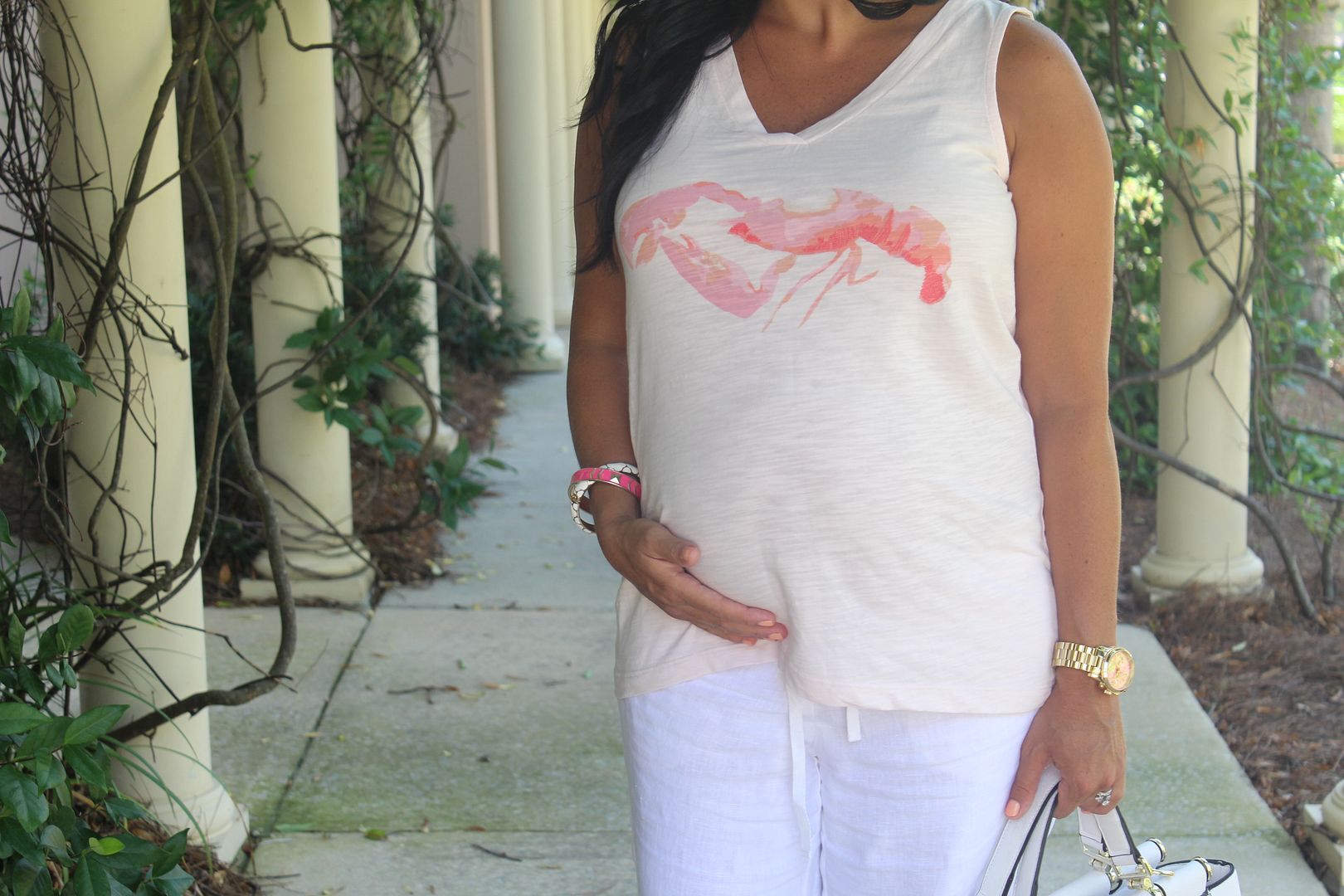 31 Weeks Pregnant, J Jill Linen Pants, Lobster Tank