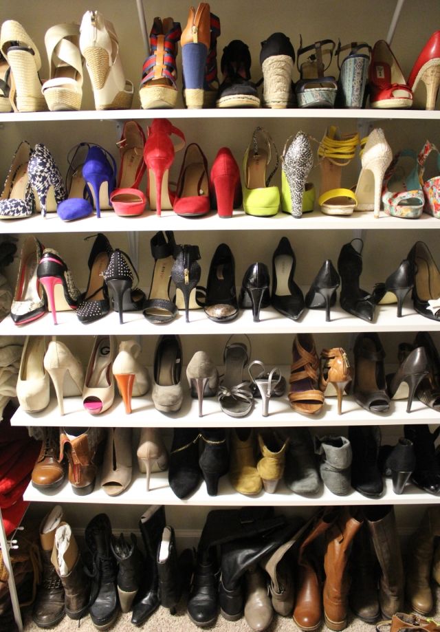 Stilettos and Diapers: DIY Shoe Organization Shoe shelves, diy