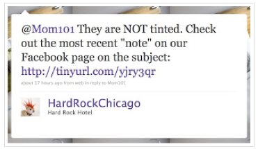tweet from hard rock chicago