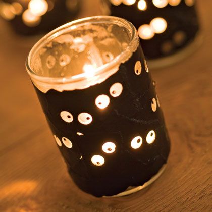 Halloween Craft Ideas Construction Paper on You Don T Need Much More Than Cheap Votives  Black Construction Paper