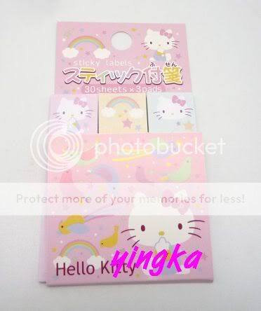 HELLO KITTY Sticky Memo Note Labels 30 sheets x 3 pads  