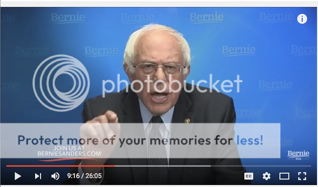 Screenshot of Bernie Sanders