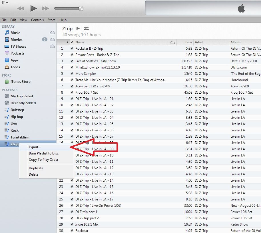 android playlist export