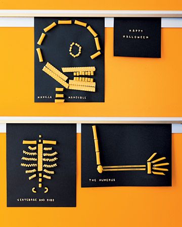 pasta skeleton craft