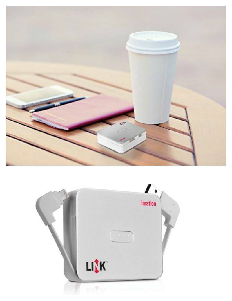Imation LINK is a new portable charger that also offers data storage. Great for travel!