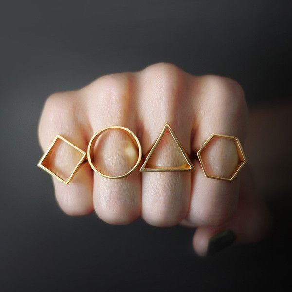 Geometric silhouette rings by OBJCTS at Adorn Milk
