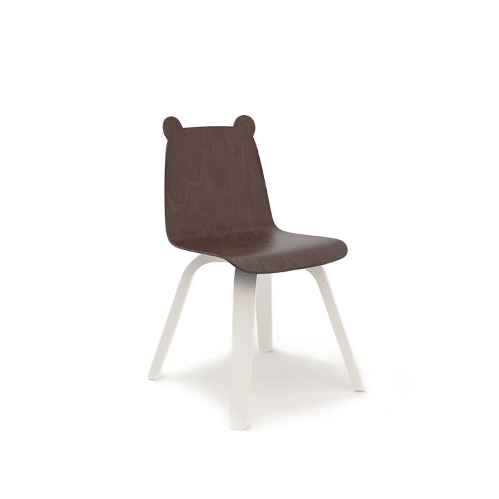Bear shaped walnut chair for kids at Oeuf NYC