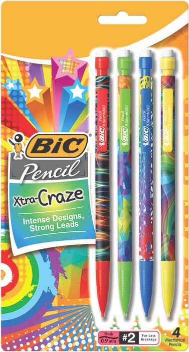 Fun pencils like BIC Pencil Xtra-Craze helps encourage kids to write more