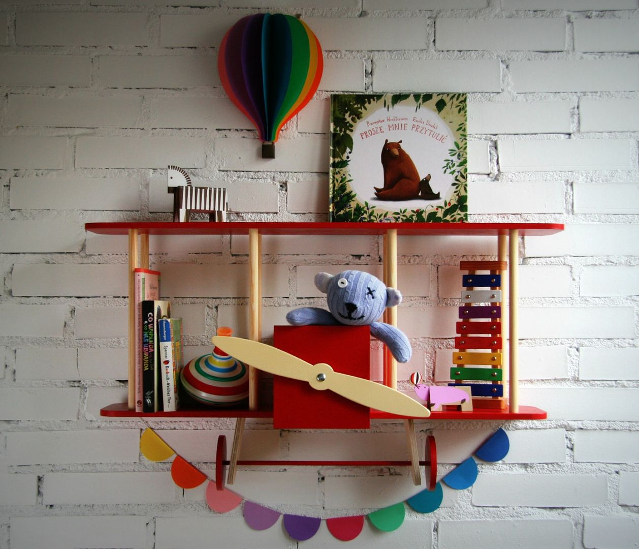 Handmade biplane shelf makes a kids' room feel more special | upwarsaw on Etsy