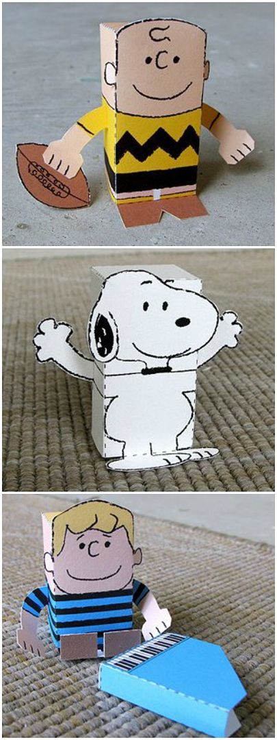 Free printable papercraft Peanuts dolls | Peanuts party ideas at Cool Mom Picks