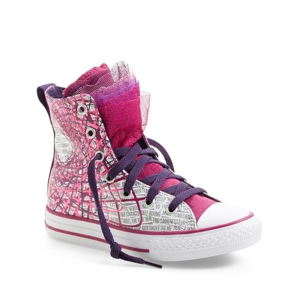 Cool kids' sneakers: Chuck Taylor Party High Top with tulle accent at the tongue