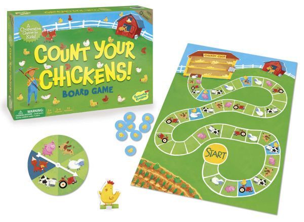 Collaborative board games like Count Your Chickens are great for preschoolers