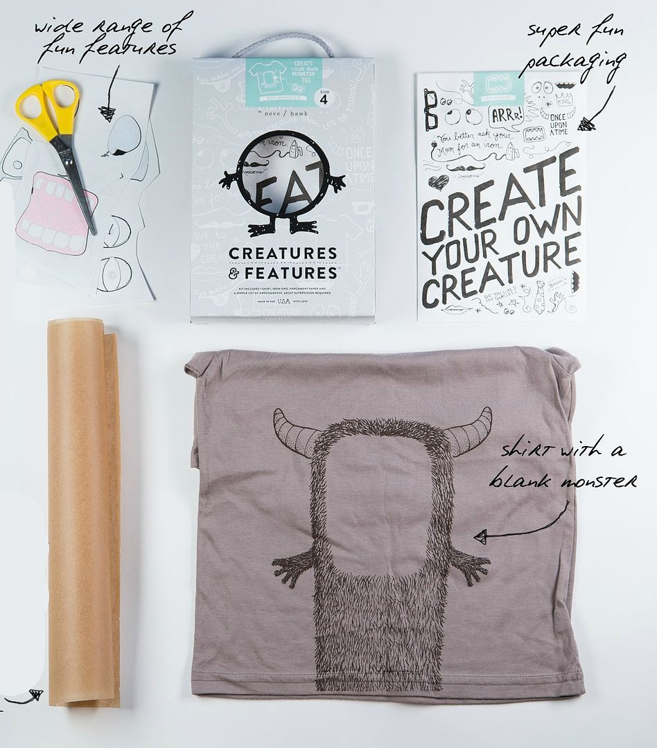 DIY customizable monster t-shirt kit for kids