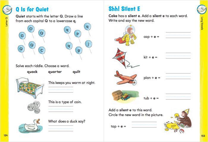 Curious George workbooks and free printables for kindergarten readiness