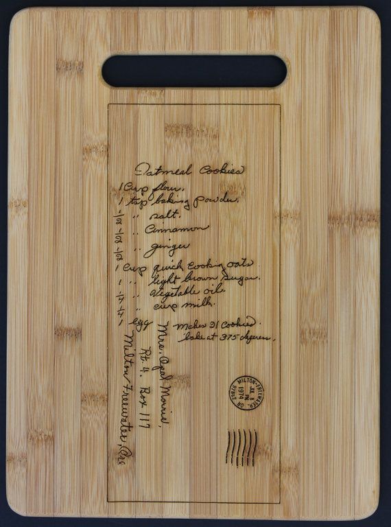 Custom engraved cutting boards with keepsake recipes