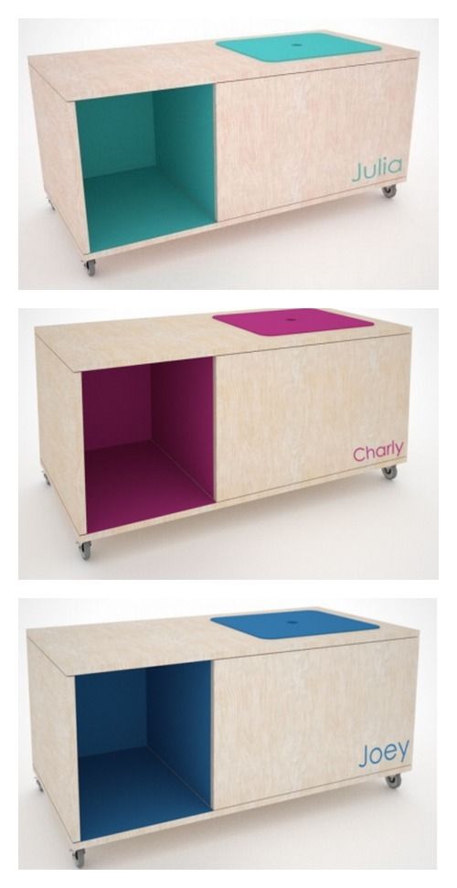 Custom handmade toy boxes personalized with your child's name, with proceeds donating a great charity
