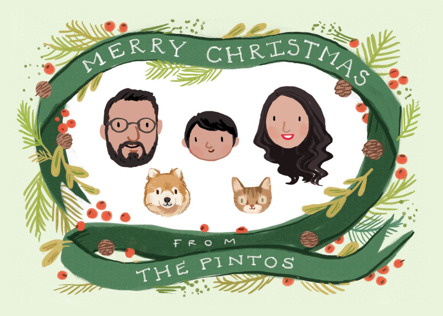 Custom illustrated holiday cards: Amazingly affordable and so cute! via Kathryn Selbert