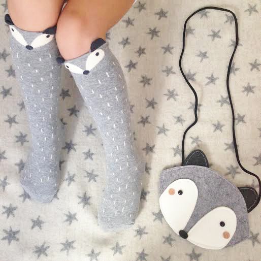 Cute knee socks for girls with matching raccoon handbag | Little Circus