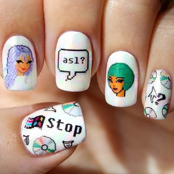 90's pop culture nostalgia holiday gifts: Cybergirl nail decals
