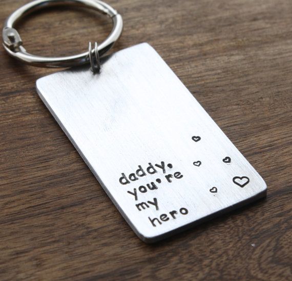 Daddy my hero personalized keyring for Father's day