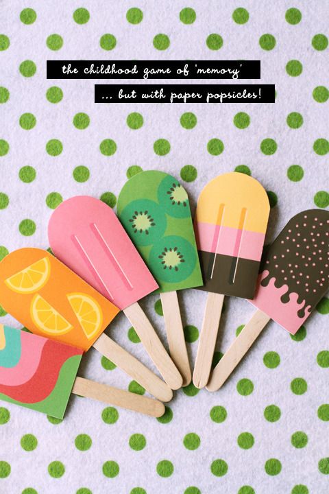 Make a DIY popsicle memory game for young kids with these free printables | Eat Drink Chic