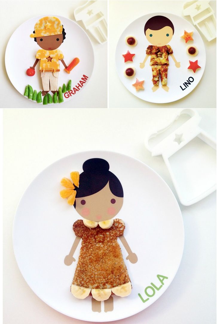 Personalized plates for kids with dress-up cutters at Dylbug