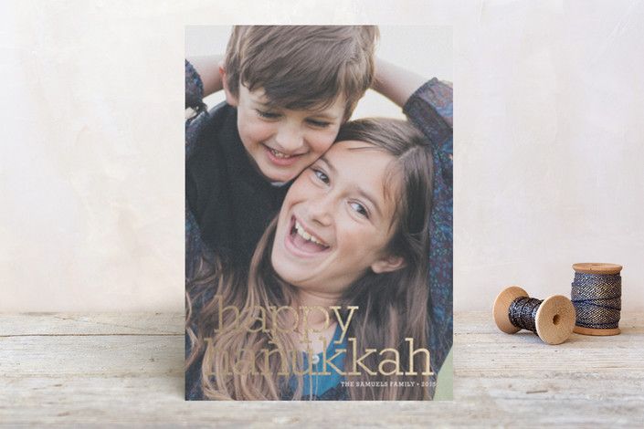 Foil pressed Happy Hanukkah card at Minted: Love the modern simplicity