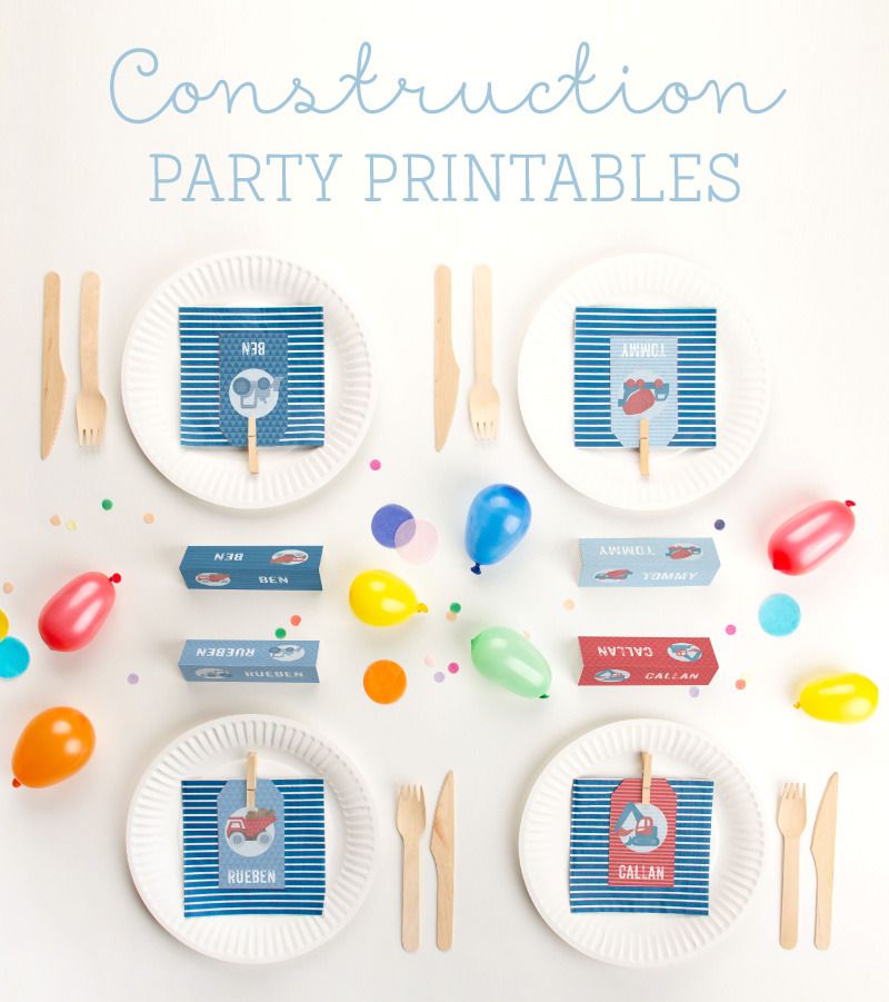 Free printables for a construction themed kid's party | Tiny Me