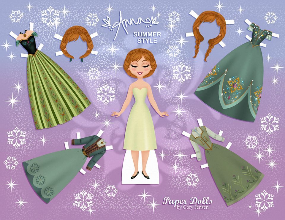 Free printable Anna paper dolls from Cory Jensen