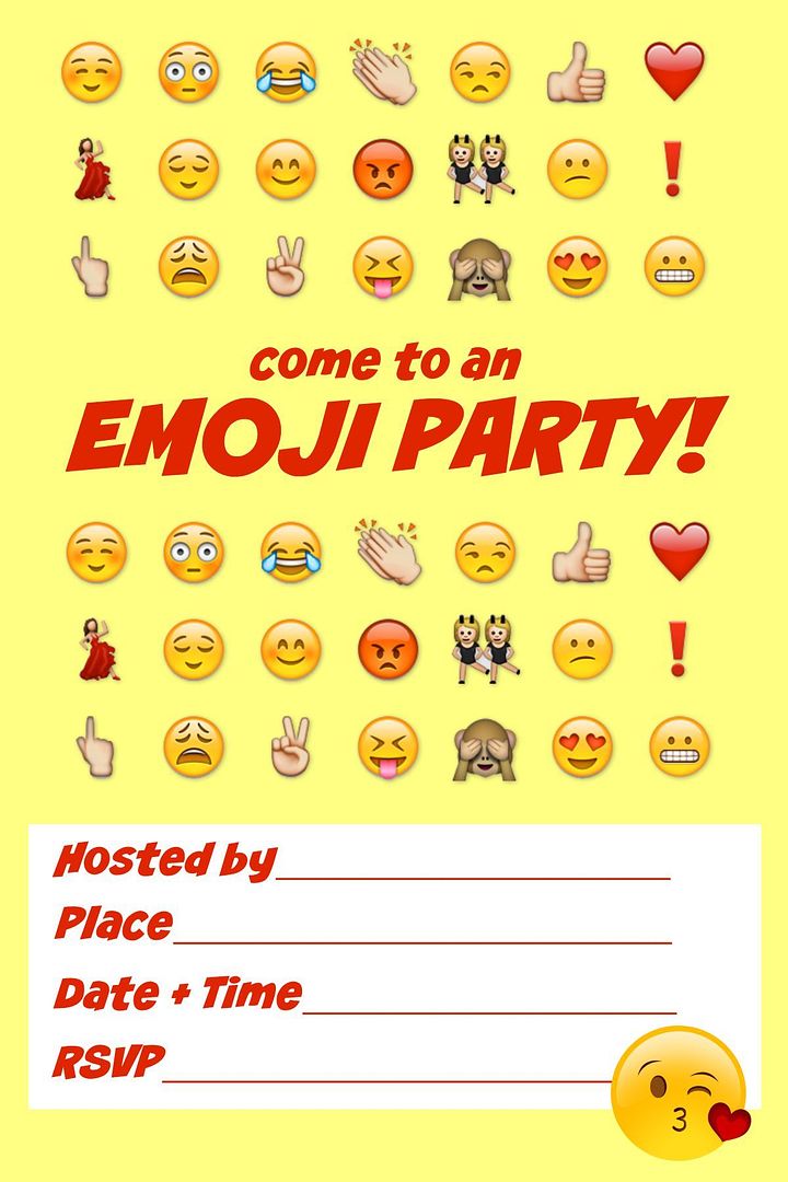 Free printable Emoji party invitation from Cool Mom Picks