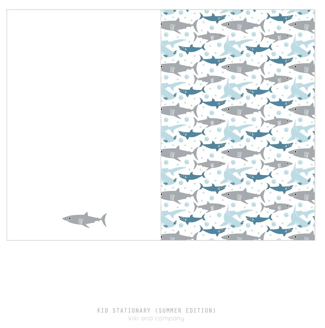 Free printable kids stationery - sharks | Kiki & Co
