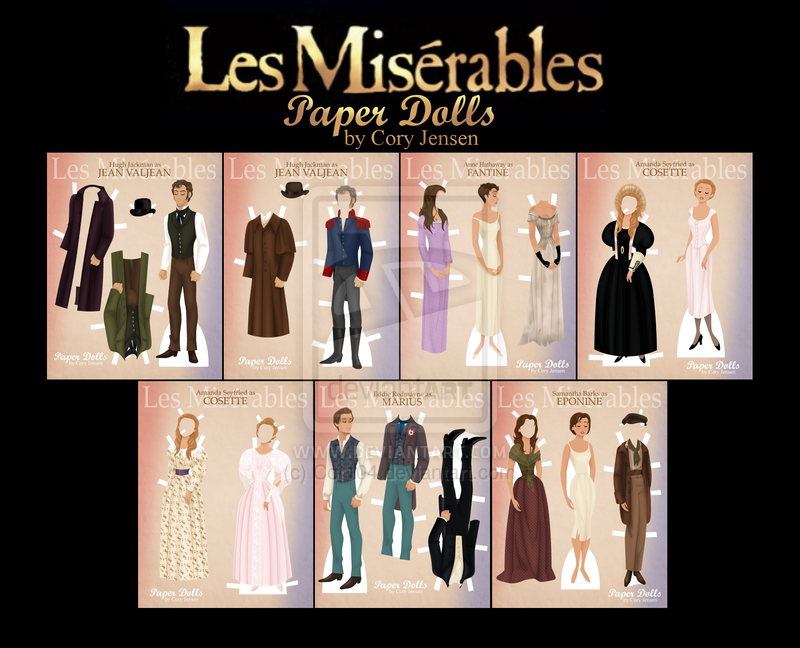 Free printable Les Miserables paper dolls by Cory Jensen