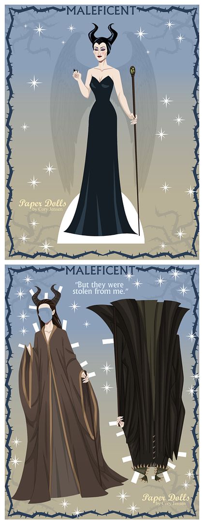 Free printable Maleficent paper dolls + clothes by Cory Jensen