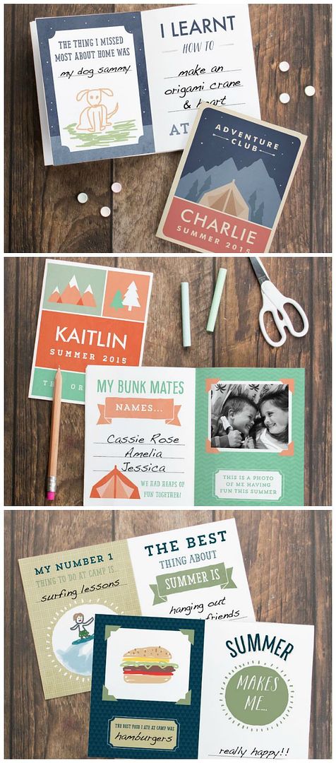 Free printable summer camp journal from Tiny Me