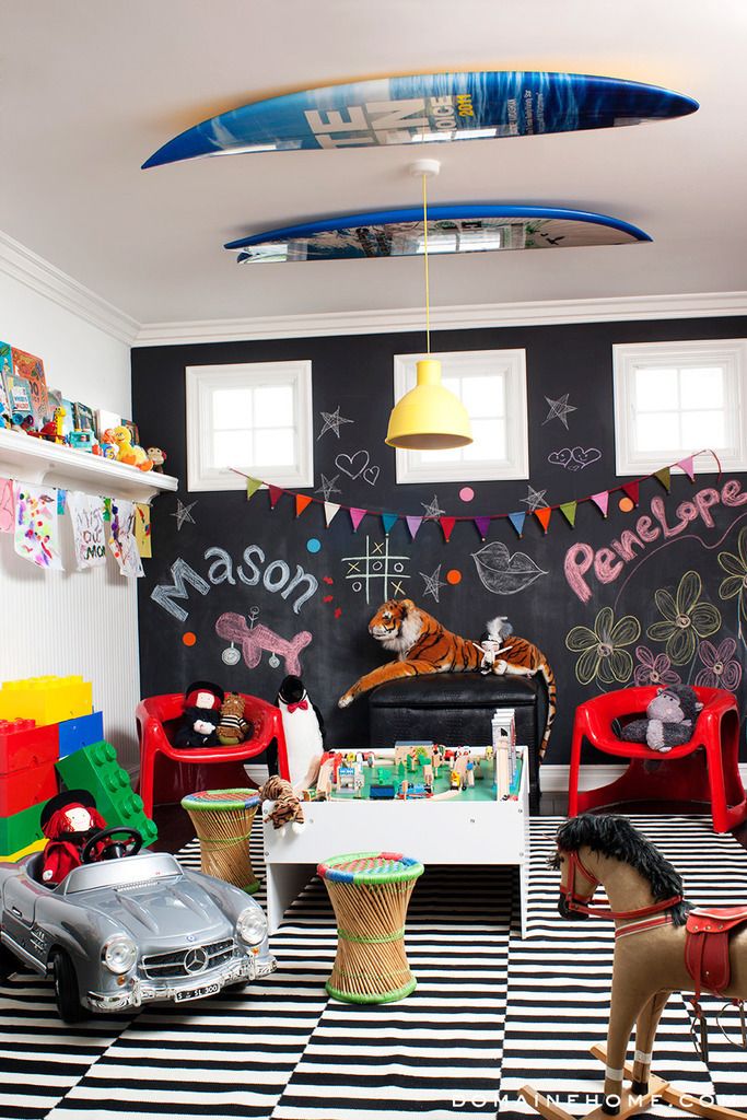 Cool playroom ideas: Paint a giant floor-to-ceiling chalkboard wall | My Domaine