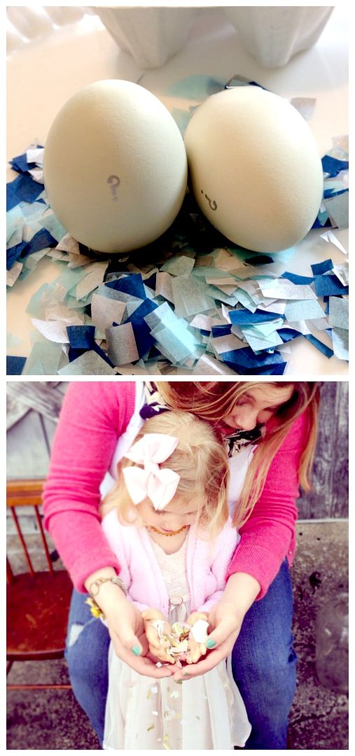 Gender reveal party eggs filled with confetti | Cascarones on Etsy
