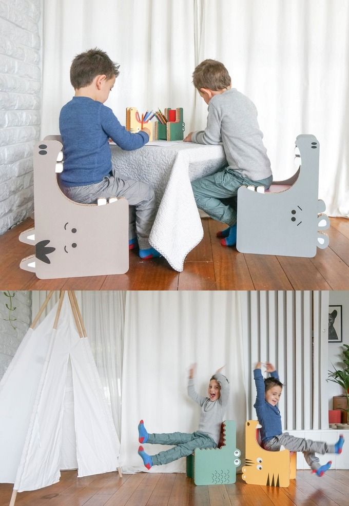 Gobble recyclable cardboard furniture for kids