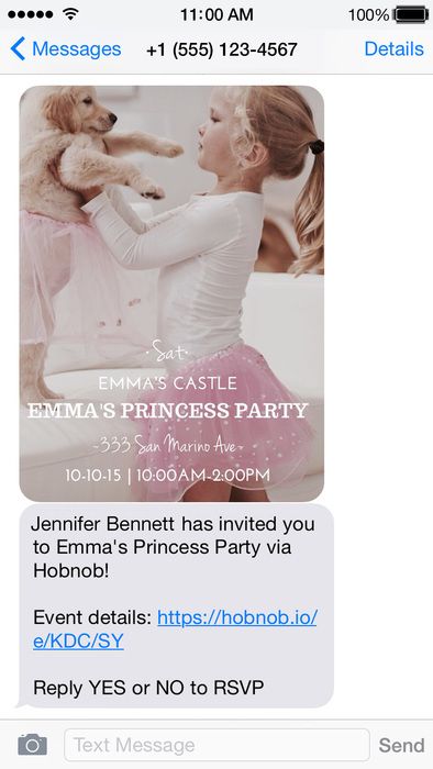 Coolest online invitation sites: Design modern invitations and send them to friends via text with Hobnob.