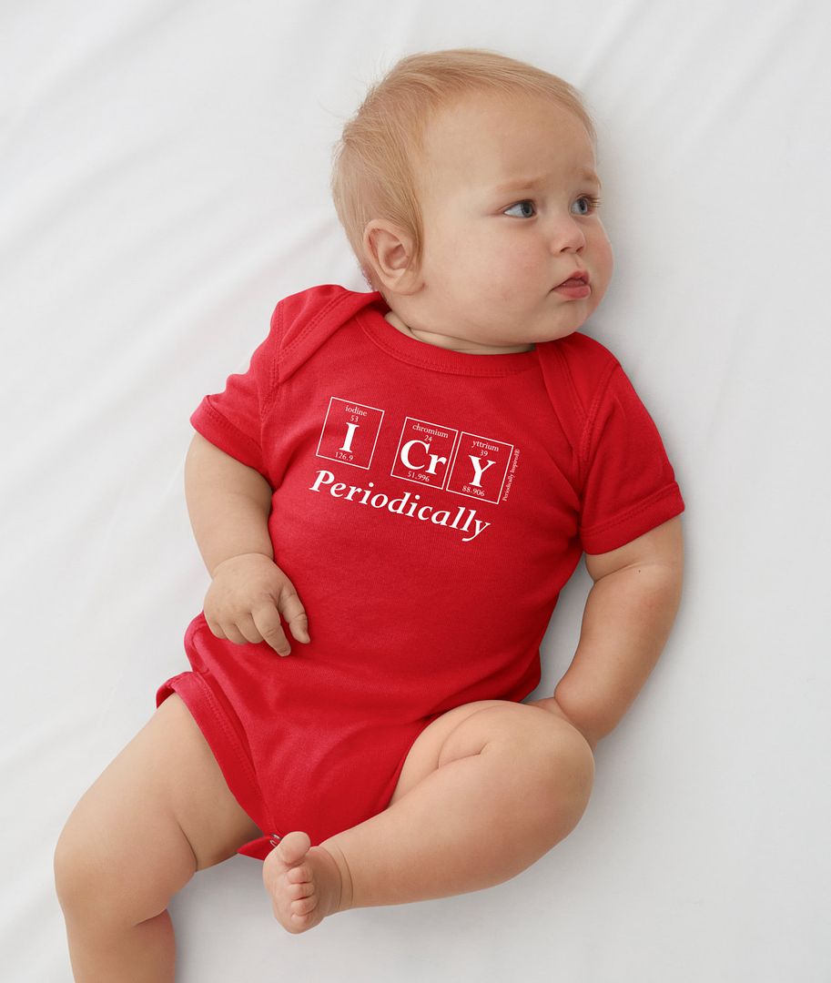 I CrY Periodically | Fun geeky baby onesie from Periodically Inspired