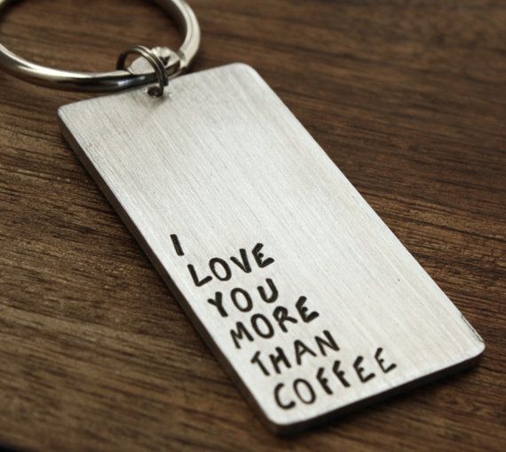 I love you more than coffee keychain